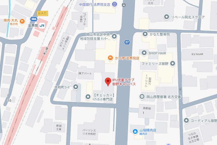 IPU児童クラブ　御野キャンパス地図